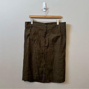 Maeve Anthropologie The Colette linen blend front pocket skirt (NWT)